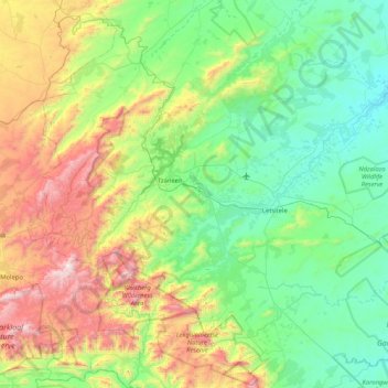 Greater Tzaneen Local Municipality topographic map, elevation, terrain