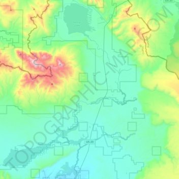 Island Park topographic map, elevation, terrain