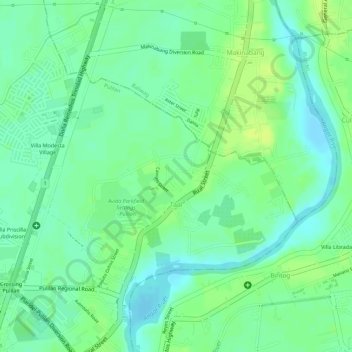 Taal topographic map, elevation, terrain