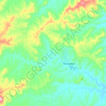 Kooralbyn topographic map, elevation, terrain