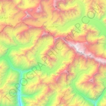 Batura group topographic map, elevation, terrain