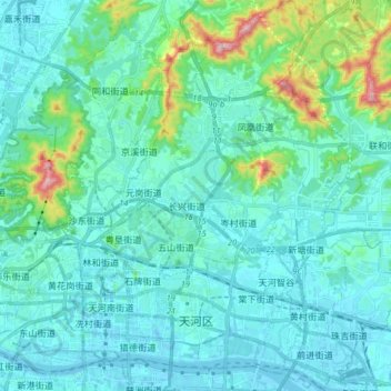 Tianhe topographic map, elevation, terrain
