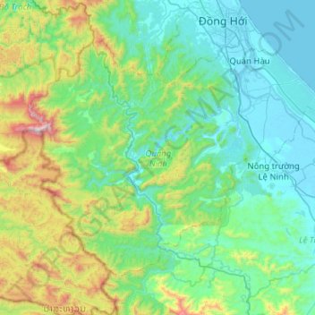 Quảng Ninh topographic map, elevation, terrain