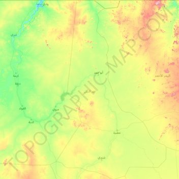 River Nile topographic map, elevation, terrain
