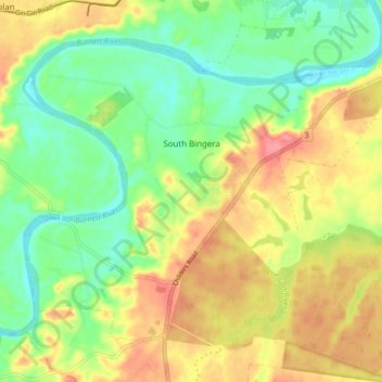 South Bingera topographic map, elevation, terrain