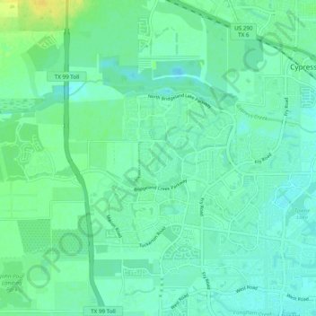 Bridgeland topographic map, elevation, terrain