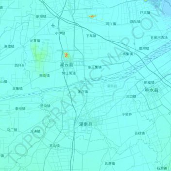 灌南县 topographic map, elevation, terrain