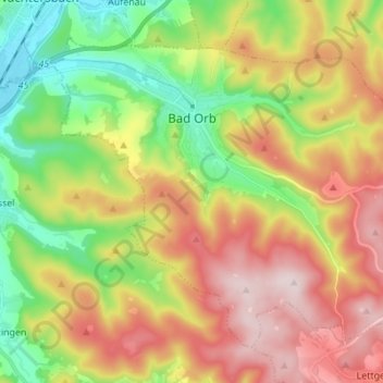 Bad Orb topographic map, elevation, terrain