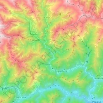 Torrente Mastallone topographic map, elevation, terrain