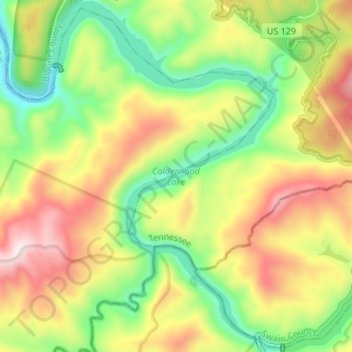 Calderwood Lake topographic map, elevation, terrain