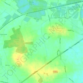 Thorpe on the Hill topographic map, elevation, terrain