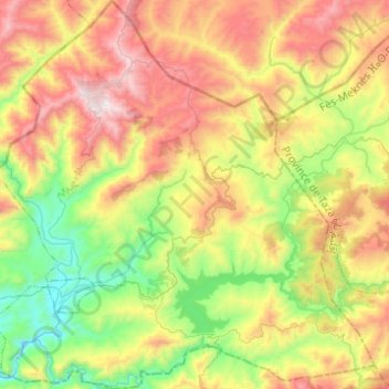 Tamedit topographic map, elevation, terrain