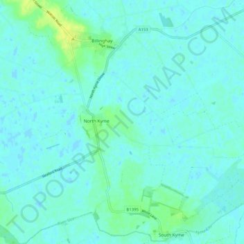 North Kyme topographic map, elevation, terrain