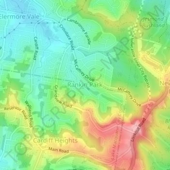 Rankin Park topographic map, elevation, terrain
