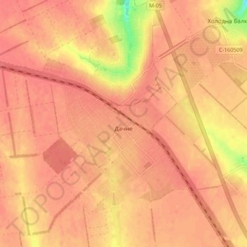 Dachne topographic map, elevation, terrain