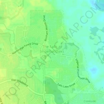 The Falls at Imperial Oaks topographic map, elevation, terrain