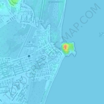 Barra do Jucu topographic map, elevation, terrain