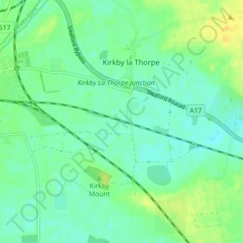 Kirkby la Thorpe topographic map, elevation, terrain