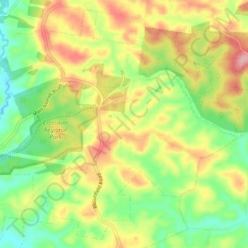 Crossover topographic map, elevation, terrain