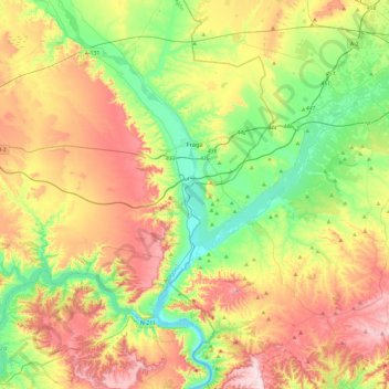 Fraga topographic map, elevation, terrain