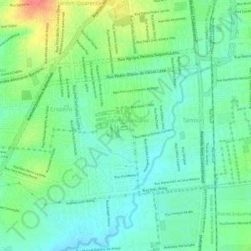 Jardim Paulistano topographic map, elevation, terrain
