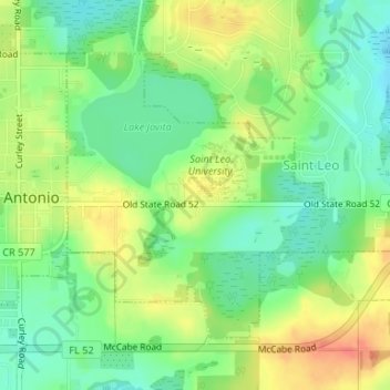 Saint Leo topographic map, elevation, terrain