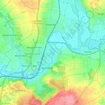 Bad Vilbel topographic map, elevation, terrain