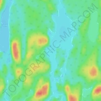 Perute Lake topographic map, elevation, terrain