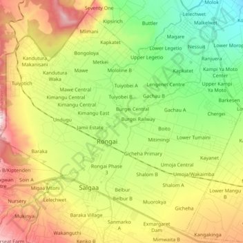 Visoi ward topographic map, elevation, terrain