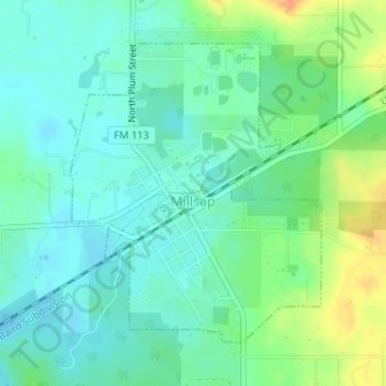 Millsap topographic map, elevation, terrain