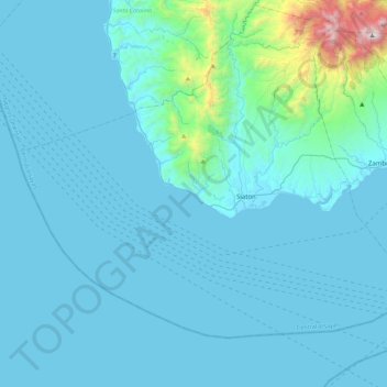 Siaton topographic map, elevation, terrain