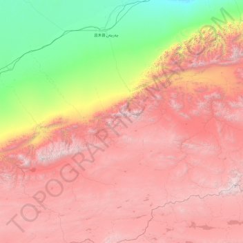 库拉木勒克乡 topographic map, elevation, terrain