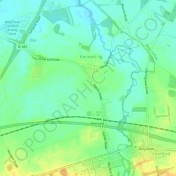 Kennett topographic map, elevation, terrain