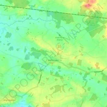 Bethersden topographic map, elevation, terrain