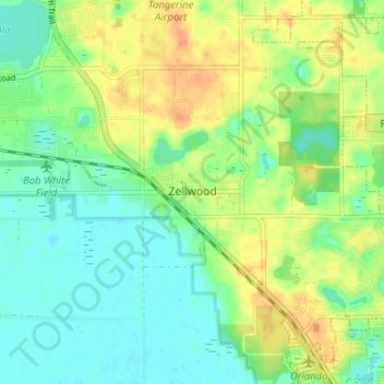 Zellwood topographic map, elevation, terrain