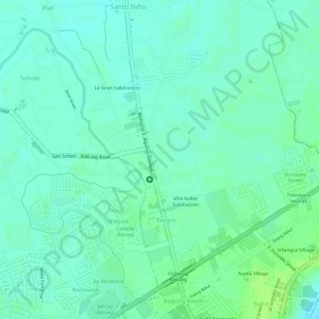 Tangos topographic map, elevation, terrain