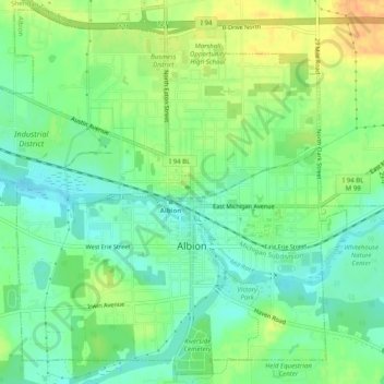 Albion topographic map, elevation, terrain