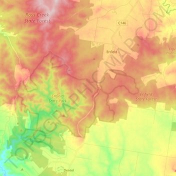 Enfield topographic map, elevation, terrain