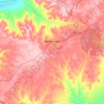 Valdaracete topographic map, elevation, terrain