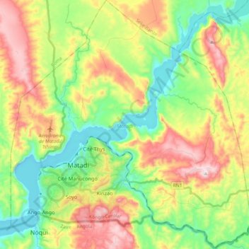 Matadi topographic map, elevation, terrain