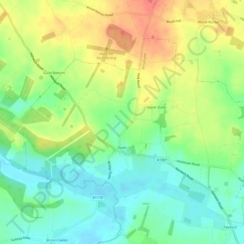 Guist topographic map, elevation, terrain