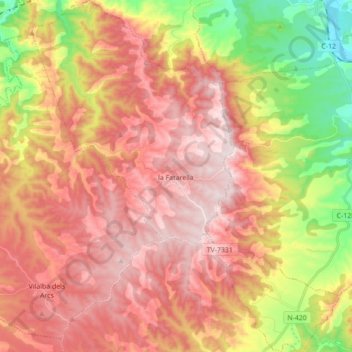 la Fatarella topographic map, elevation, terrain