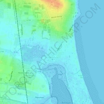 Portmarnock topographic map, elevation, terrain