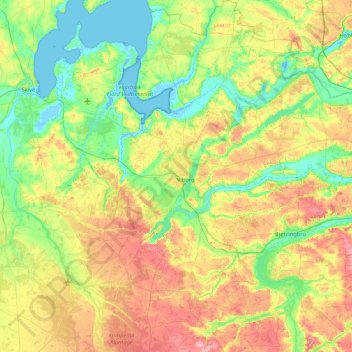 Viborg Municipality topographic map, elevation, terrain