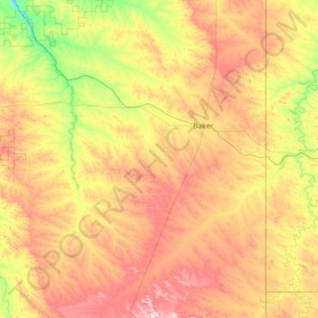 Fallon County topographic map, elevation, terrain