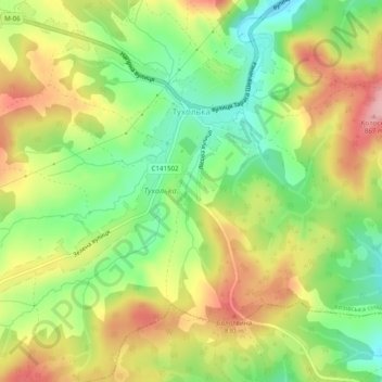 Tukholka topographic map, elevation, terrain