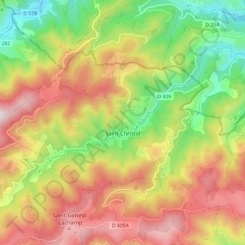 Saint-Christol topographic map, elevation, terrain