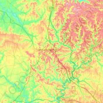 Rockcastle County topographic map, elevation, terrain