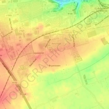 Bryanstown topographic map, elevation, terrain