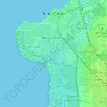 Punta Gorda topographic map, elevation, terrain